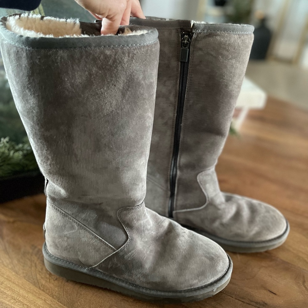 NEW!!  UGG Gray Suede Boots, size 8